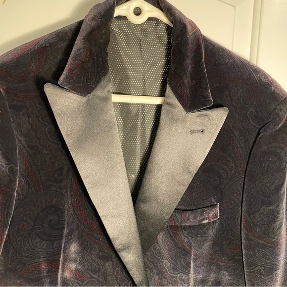 Joseph Aboud Men's Modern Slim Fit Black Velvet Blazer - Picture 3 of 13